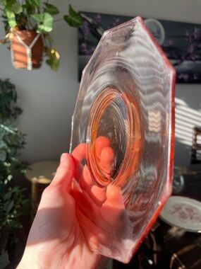 Vintage Pink Depression Glass Octagonal Plates - Tiffin U.S. Glass